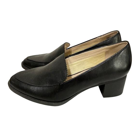 Lauren Blakwell 'Gwen' black leather pumps US 7M mid heel classic career basic - Picture 3 of 10